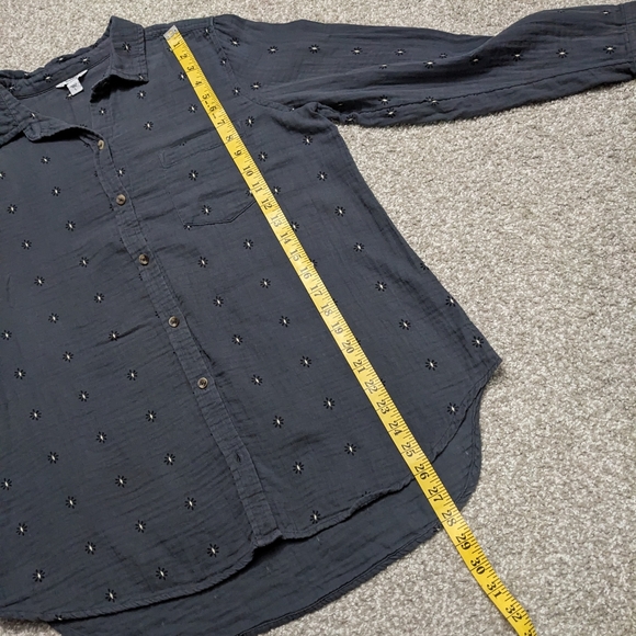 (2/$25) Sonoma high low button up long sleeve blouse grey 100% cotton - Picture 15 of 15